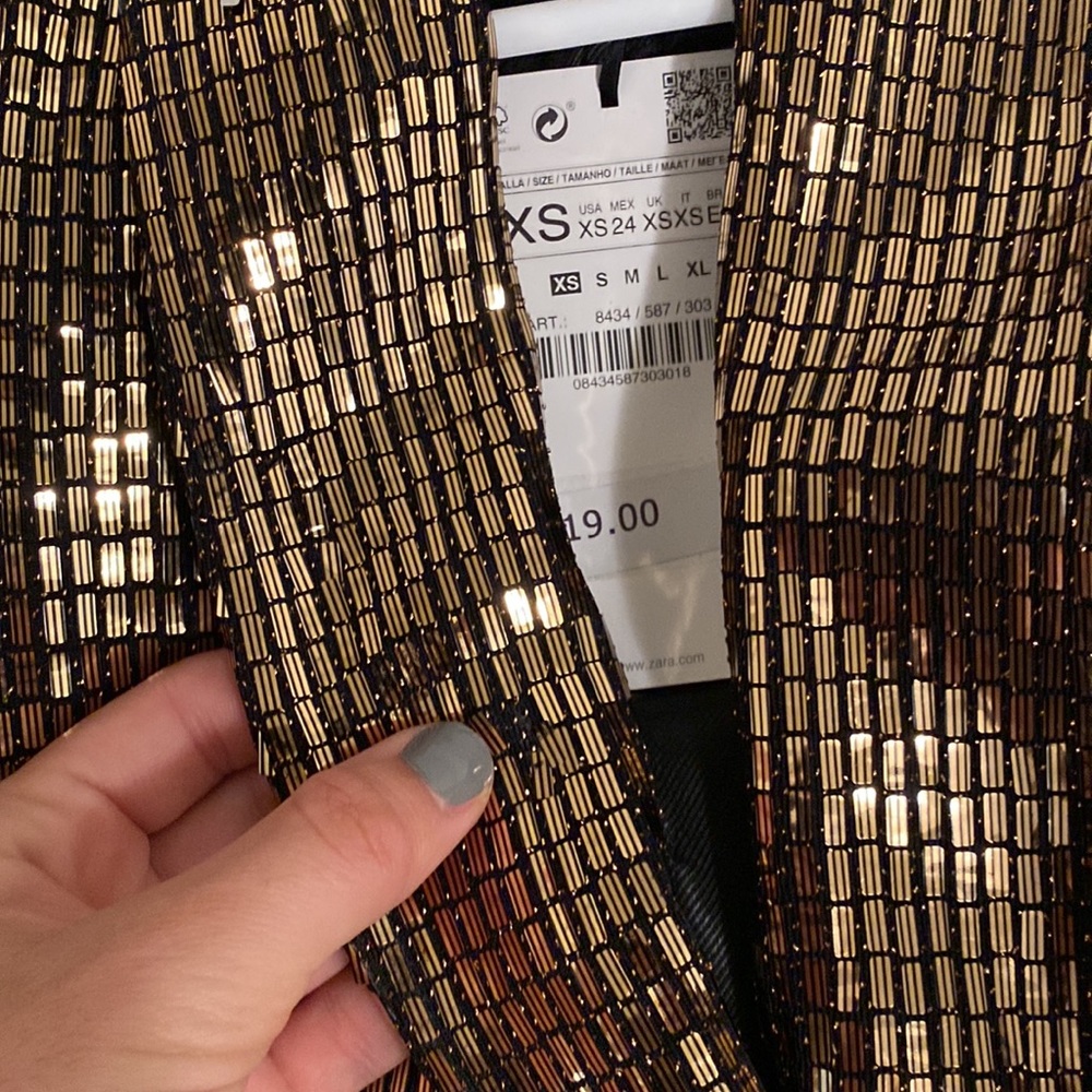 LAST ONE Zara gold blazer dress NWT - Picture 16 of 16